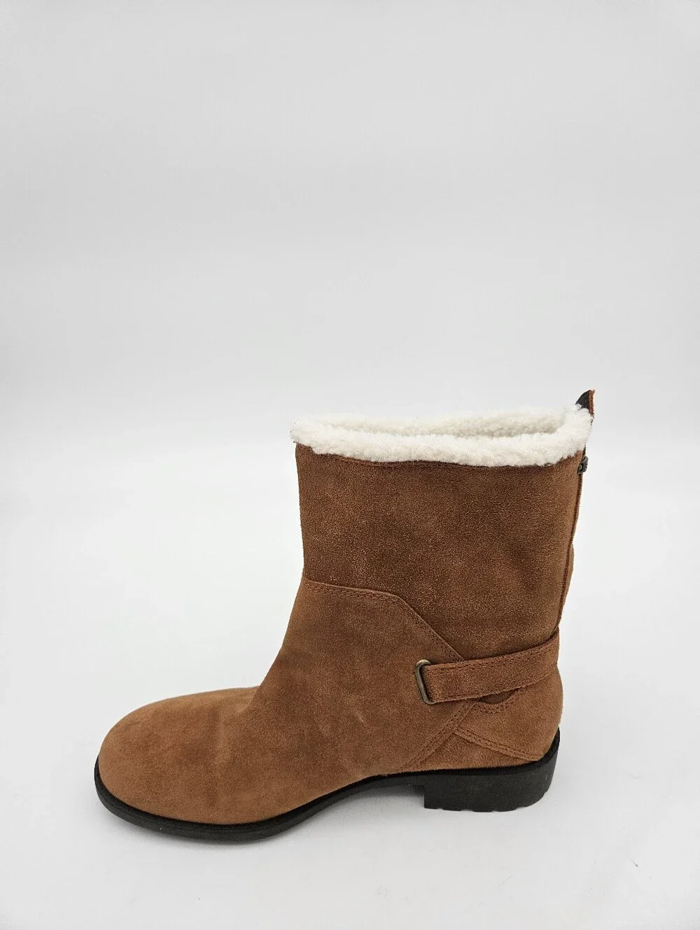 Cole Haan Quiana Tan Suede Faux Shearling Lining Waterproof Boots Size 9.5B